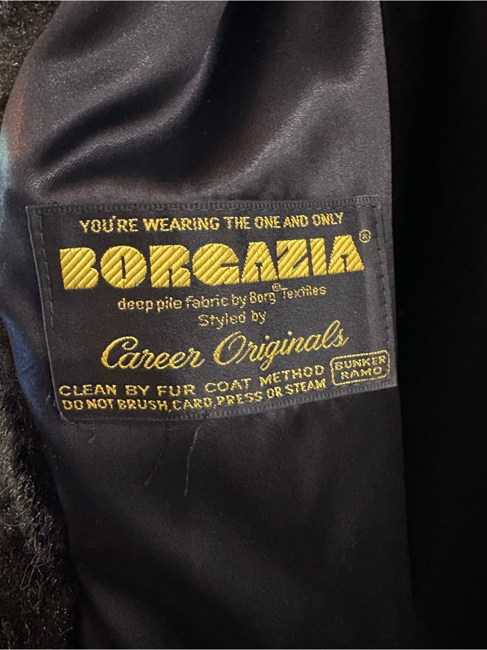 Vintage Borgazia Black Faux Fur Coat Size 12 - Picture 3 of 6